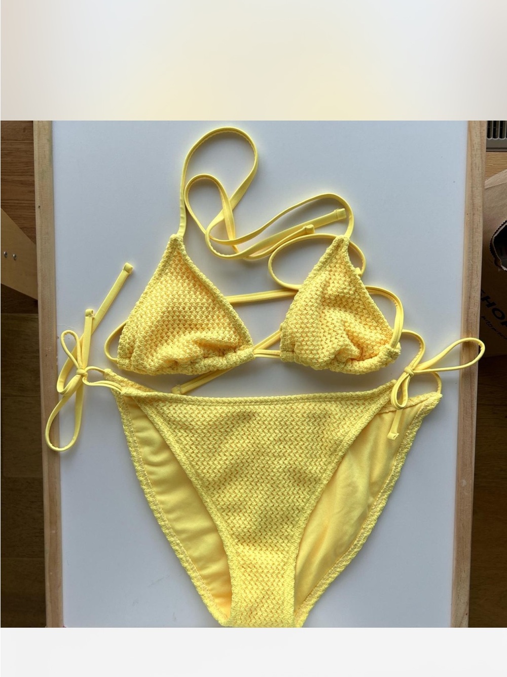 Wild Fable Butter Yellow Triangle Bikini